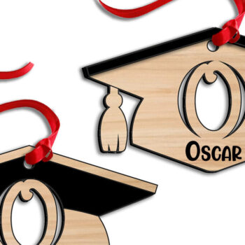 Intra απο ξύλο plywood Χρώμα wenge 3mm-4mm πάχος - Αποφοίτηση με λέιζερ κομμένο γράμμα O στολίδι Δίασταση 6x6 cm INTRAFABR-97458962 - Image 3