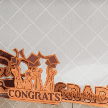 Intra απο ξύλο plywood  Χρώμα wenge 3mm-4mm πάχος - Graduation Σετ 8 τεμαχίων Δίασταση 20x20 cm INTRAFABR-94154274 - Image 1