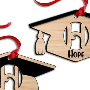 Intra απο ξύλο plywood  Χρώμα wenge 3mm-4mm πάχος - Graduation Laser Letter H Στολίδι Δίασταση 6x6 cm INTRAFABR-94154281