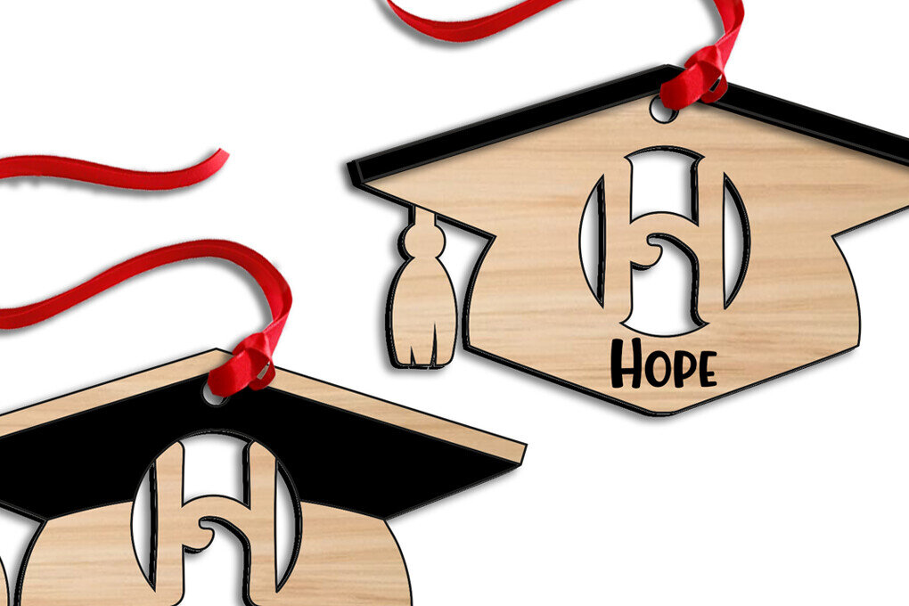 Intra απο ξύλο plywood  Χρώμα wenge 3mm-4mm πάχος - Graduation Laser Letter H Στολίδι Δίασταση 6x6 cm INTRAFABR-94154281