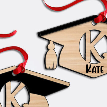 Intra απο ξύλο plywood  Χρώμα wenge 3mm-4mm πάχος - Laser Graduation Letter K Στολίδι Δίασταση 6x6 cm INTRAFABR-94154284 - Image 3
