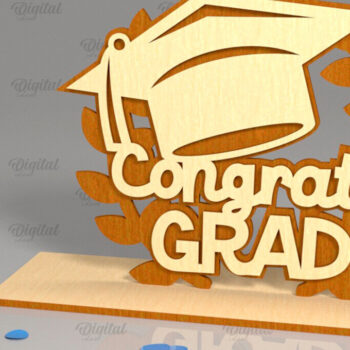 Intra απο ξύλο plywood  Χρώμα wenge 3mm-4mm πάχος - Αποφοίτηση LaserCut. Πινακίδα αποφοίτησης Δίασταση 30x20 cm INTRAFABR-94154296 - Image 1