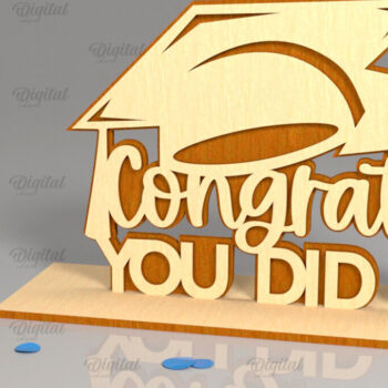 Intra απο ξύλο plywood Χρώμα wenge 3mm-4mm πάχος - Αποφοίτηση LaserCut. Πινακίδα αποφοίτησης Δίασταση 30x20 cm INTRAFABR-120469090 - Image 1