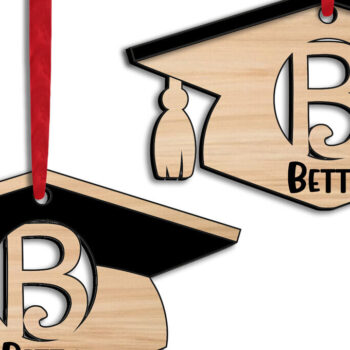 Intra απο ξύλο plywood Χρώμα wenge 3mm-4mm πάχος - Αποφοίτηση Γράμμα Β Στολίδι Laser Δίασταση 6x6 cm INTRAFABR-115504955 - Image 1