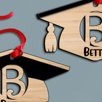 Intra απο ξύλο plywood Χρώμα wenge 3mm-4mm πάχος - Αποφοίτηση Γράμμα Β Στολίδι Laser Δίασταση 6x6 cm INTRAFABR-115504955 - Image 2