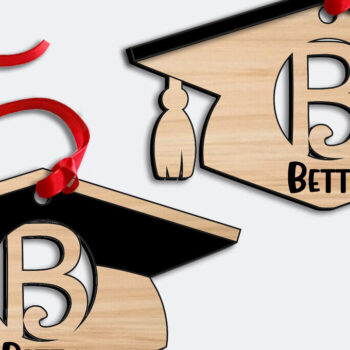 Intra απο ξύλο plywood Χρώμα wenge 3mm-4mm πάχος - Αποφοίτηση Γράμμα Β Στολίδι Laser Δίασταση 6x6 cm INTRAFABR-115504955 - Image 3