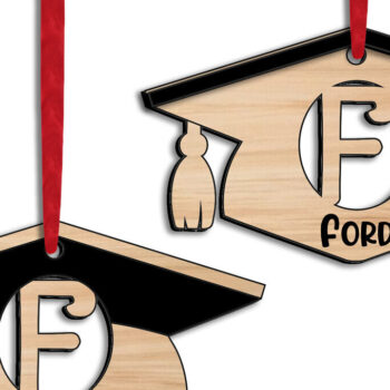 Intra απο ξύλο plywood Χρώμα wenge 3mm-4mm πάχος - Γράμμα αποφοίτησης F Διακοσμητικό λέιζερ Δίασταση 30x20 cm INTRAFABR-97233042 - Image 3