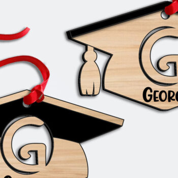 Intra απο ξύλο plywood Χρώμα wenge 3mm-4mm πάχος - Γράμμα αποφοίτησης G Στολίδι Laser Δίασταση 6x6 cm INTRAFABR-116153333 - Image 2