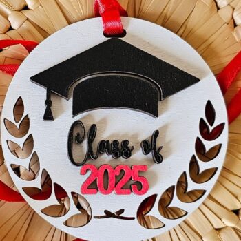 Intra απο ξύλο plywood  Χρώμα wenge 3mm-4mm πάχος - κοπής με λέιζερ μετάλλιο αποφοίτησης Δίασταση 20x20 cm INTRAFABR-115682277 - Image 1