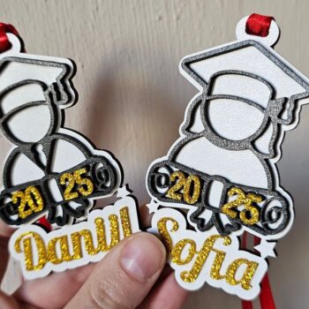 Intra απο ξύλο plywood Χρώμα wenge 3mm-4mm πάχος - αποκοπής με λέιζερ Μετάλλιο Αποφοίτησης Δίασταση 4x4 cm INTRAFABR-116153412 - Image 4