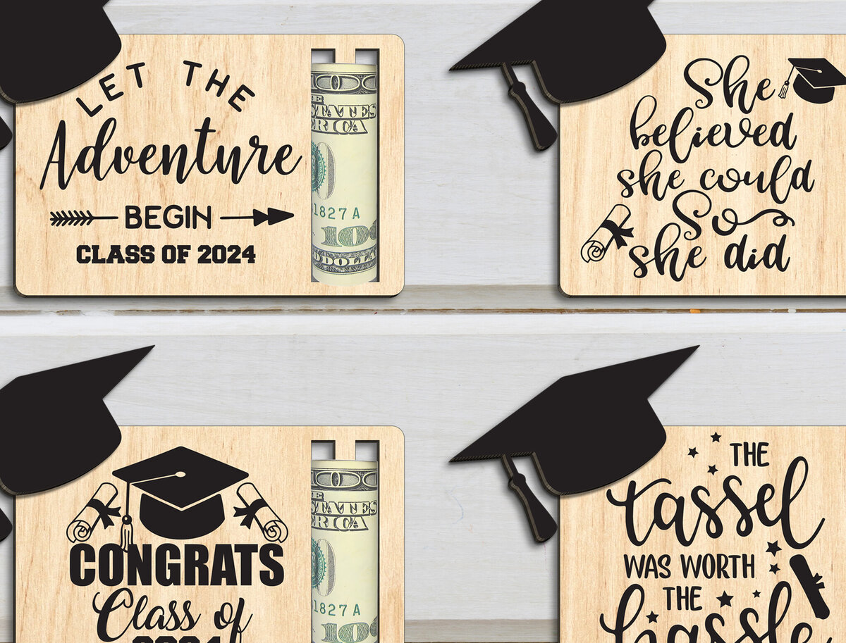 Intra απο ξύλο plywood  Χρώμα wenge 3mm-4mm πάχος - Κάτοχος κάρτας Graduation Money Card 2024 Δίασταση 20x20 cm INTRAFABR-94751115