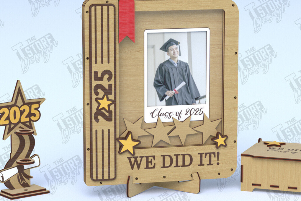 Intra απο ξύλο plywood  Χρώμα wenge 3mm-4mm πάχος - Βιβλίο επισκεπτών Graduation Party | Grad 2025 Δίασταση 20x20 cm INTRAFABR-95355454