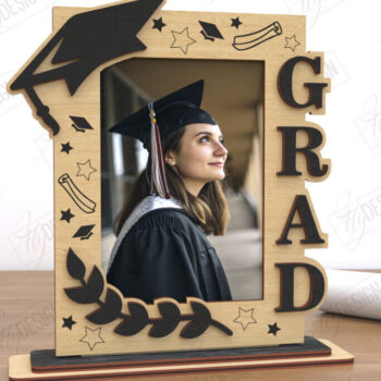 Intra απο ξύλο plywood Χρώμα wenge 3mm-4mm πάχος - Κορνίζα αποφοίτησης | Grad 2025 | CNC Δίασταση 20x25 cm INTRAFABR-119077294 - Image 1