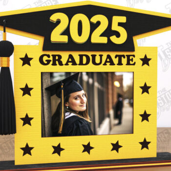 Intra απο ξύλο plywood Χρώμα wenge 3mm-4mm πάχος - Κορνίζα αποφοίτησης | Grad 2025 | CNC Δίασταση 20x25 cm INTRAFABR-117810987 - Image 1