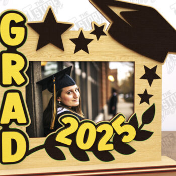 Intra απο ξύλο plywood  Χρώμα wenge 3mm-4mm πάχος - Κορνίζα αποφοίτησης | Grad 2025 | CNC Δίασταση 20x25 cm INTRAFABR-120572819 - Image 1