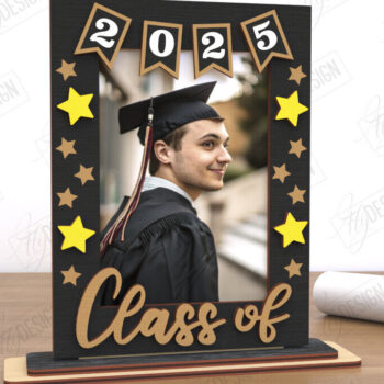 Intra απο ξύλο plywood Χρώμα wenge 3mm-4mm πάχος - Κορνίζα αποφοίτησης | Grad 2025 | CNC Δίασταση 20x25 cm INTRAFABR-117811288 - Image 1