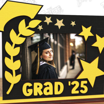 Intra απο ξύλο plywood Χρώμα wenge 3mm-4mm πάχος - Κορνίζα αποφοίτησης | Grad 2025 | CNC Δίασταση 20x25 cm INTRAFABR-117811056 - Image 1