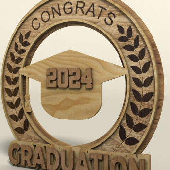 Intra απο ξύλο plywood  Χρώμα wenge 3mm-4mm πάχος - Σετ αποφοίτησης Πρότυπα κοπής με λέιζερ Δίασταση 20x20 cm INTRAFABR-107203284 - Image 2