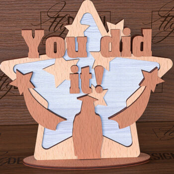 Intra απο ξύλο plywood  Χρώμα wenge 3mm-4mm πάχος - σταντ αποφοίτησης | Σχολείο Δίασταση 30x20 cm INTRAFABR-116294778 - Image 1