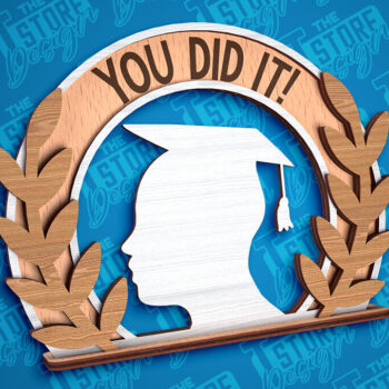 Intra απο ξύλο plywood  Χρώμα wenge 3mm-4mm πάχος - Graduation Stand |Σχέδιο Stand Δίασταση 30x20 cm INTRAFABR-116294436 - Image 1