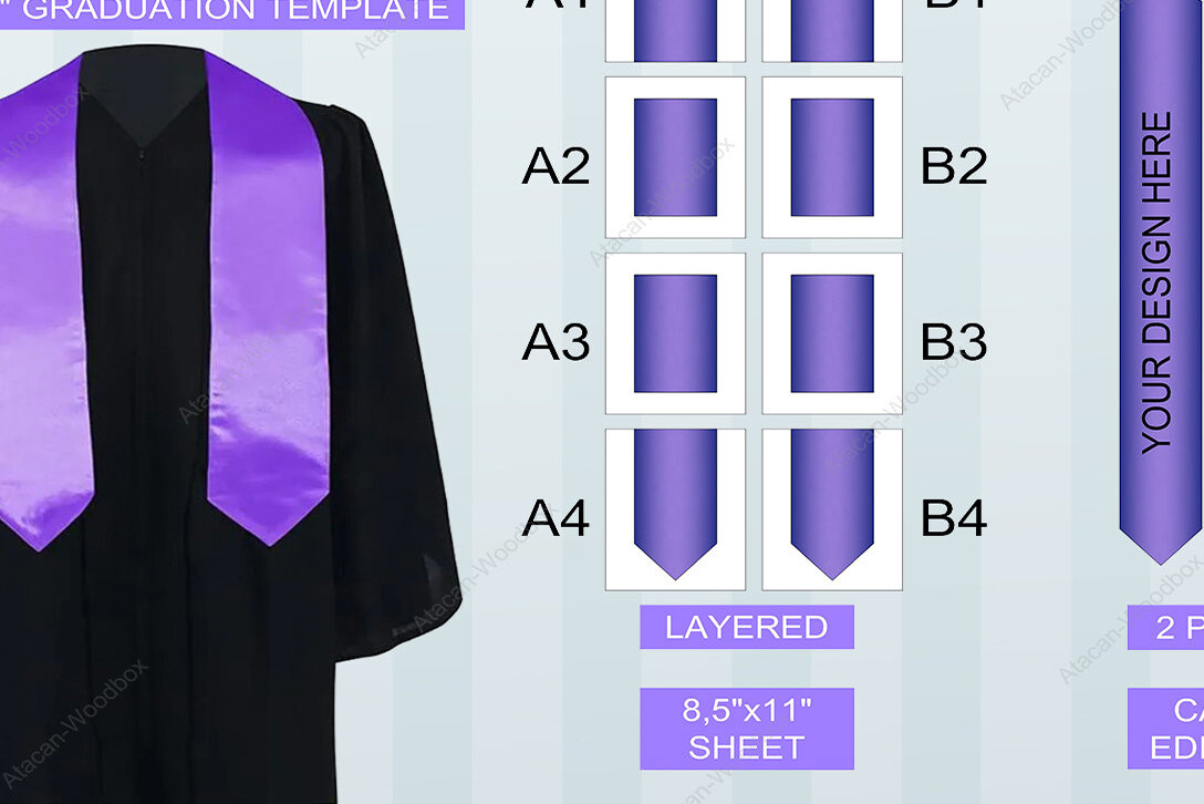 Intra απο ξύλο plywood  Χρώμα wenge 3mm-4mm πάχος - Εξάχνωση προτύπου Graduation Stole Δίασταση 30x20 cm INTRAFABR-116294734