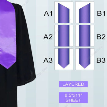 Intra απο ξύλο plywood Χρώμα wenge 3mm-4mm πάχος - Εξάχνωση προτύπου Graduation Stole Δίασταση 30x20 cm INTRAFABR-116294734 - Image 3