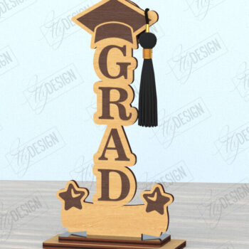 Intra απο ξύλο plywood  Χρώμα wenge 3mm-4mm πάχος - Φούντα αποφοίτησης | Grad 2025|CNC Δίασταση 30x20 cm INTRAFABR-121597328 - Image 1