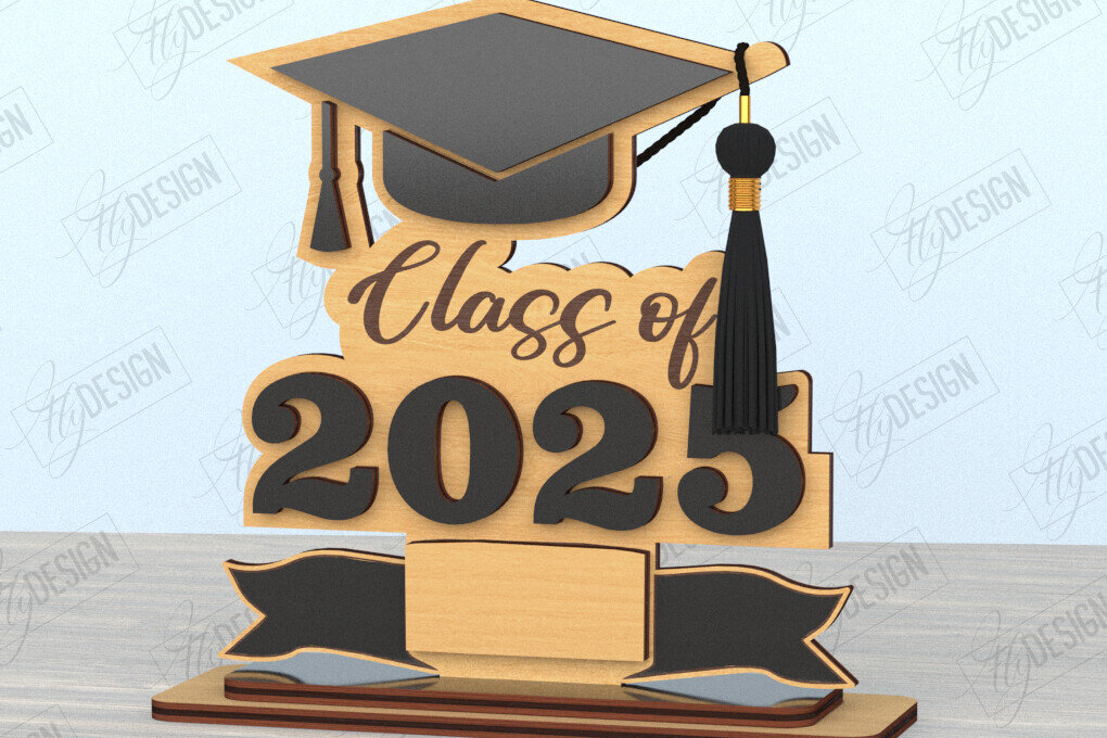 Intra απο ξύλο plywood  Χρώμα wenge 3mm-4mm πάχος - Φούντα αποφοίτησης | Grad 2025|CNC Δίασταση 30x20 cm INTRAFABR-121597367