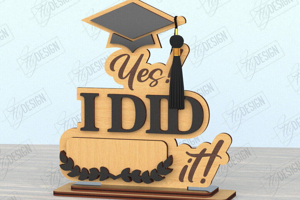 Intra απο ξύλο plywood  Χρώμα wenge 3mm-4mm πάχος - Φούντα αποφοίτησης | Grad 2025|CNC Δίασταση 30x20 cm INTRAFABR-121597529