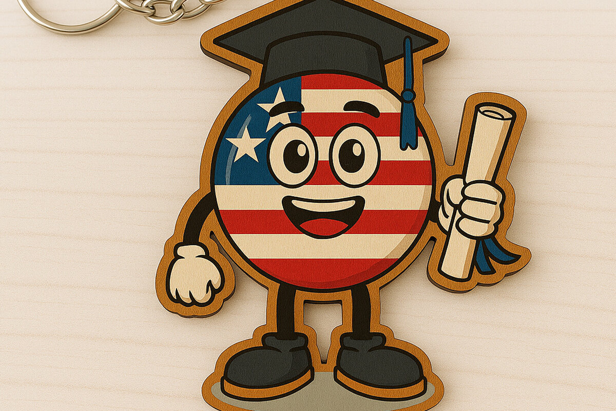 Intra απο ξύλο plywood  Χρώμα wenge 3mm-4mm πάχος - Αποφοίτηση USA Keychain Δίασταση 4x4 cm INTRAFABR-116293579