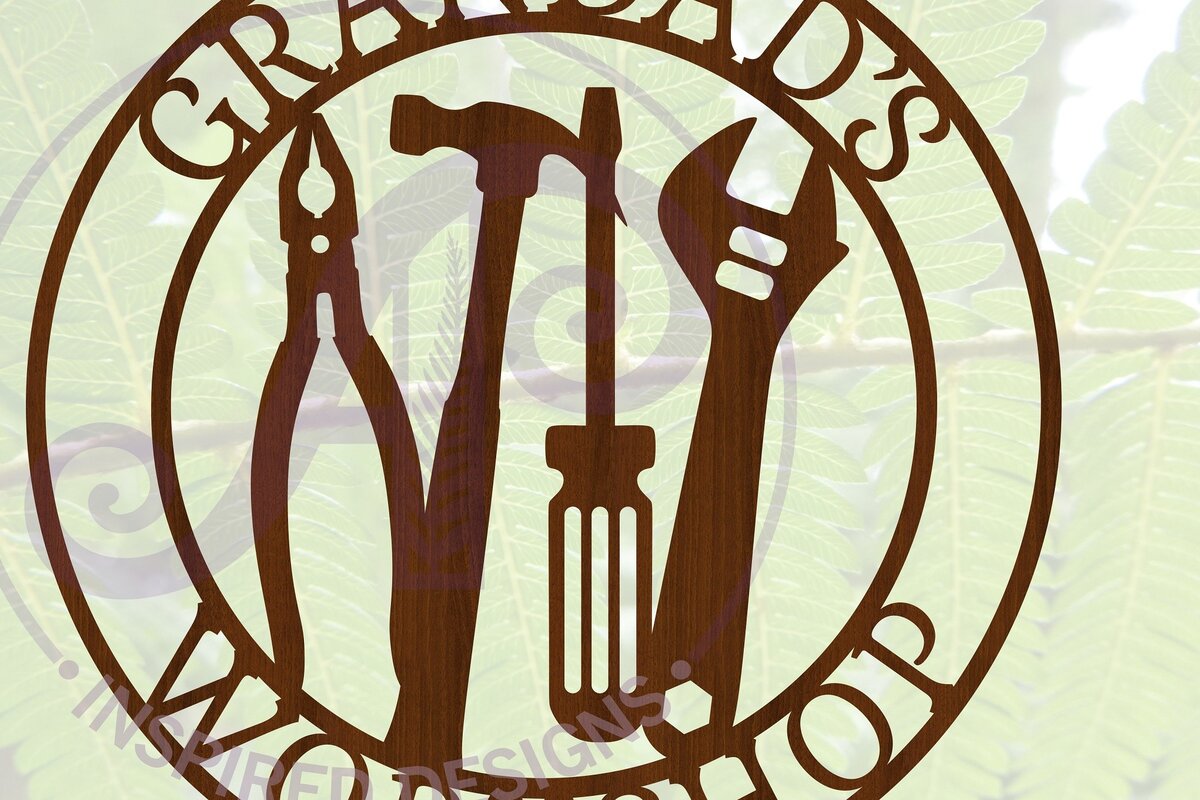 Intra απο ξύλο plywood  Χρώμα wenge 3mm-4mm πάχος - Πινακίδα Εργαλεία εργαστηρίου παππούδων Cut Δίασταση 30x20 cm INTRAFABR-66300914