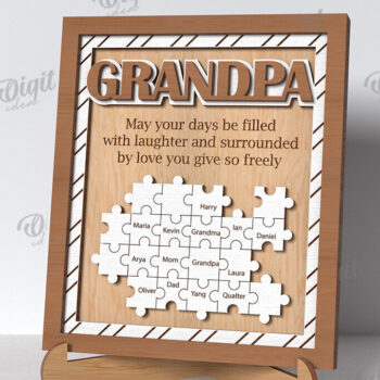 Intra απο ξύλο plywood  Χρώμα wenge 3mm-4mm πάχος - Πλαίσιο παππού παζλ Δίασταση 20x25 cm INTRAFABR-120349145 - Image 1