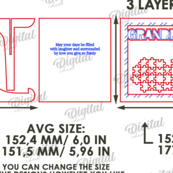Intra απο ξύλο plywood  Χρώμα wenge 3mm-4mm πάχος - Πλαίσιο παππού παζλ Δίασταση 20x25 cm INTRAFABR-120349145 - Image 2
