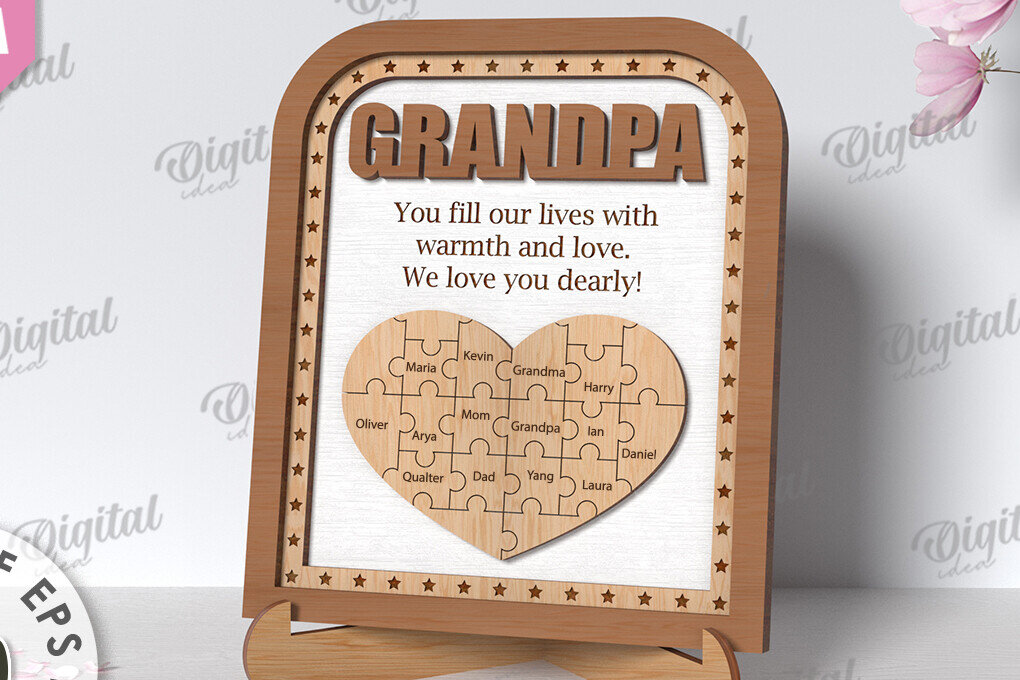 Intra απο ξύλο plywood  Χρώμα wenge 3mm-4mm πάχος - Πλαίσιο παππού παζλ Δίασταση 20x25 cm INTRAFABR-112297362