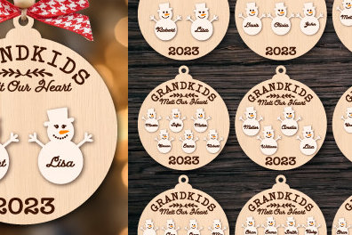 Intra απο ξύλο plywood  Χρώμα wenge 3mm-4mm πάχος - Πακέτο στολιδιών από το Grandkids Melt Our Heart Δίασταση 6x6 cm INTRAFABR-120349089