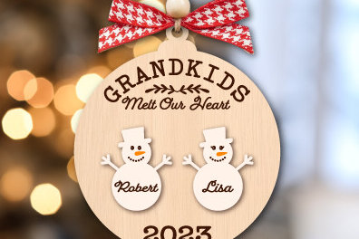 Intra απο ξύλο plywood  Χρώμα wenge 3mm-4mm πάχος - Σχέδιο διακοσμητικών εγγονιών λιώνουν την καρδιά μας Δίασταση 6x6 cm INTRAFABR-124952263