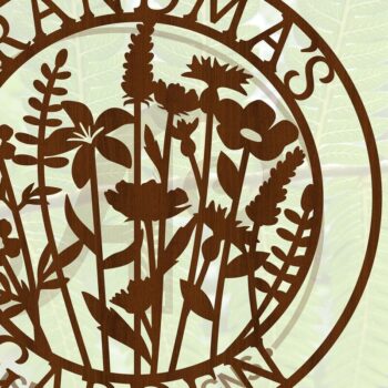 Intra απο ξύλο plywood Χρώμα wenge 3mm-4mm πάχος - περικοπής Sign Garden Grandma Δίασταση 30x20 cm INTRAFABR-90608394 - Image 1