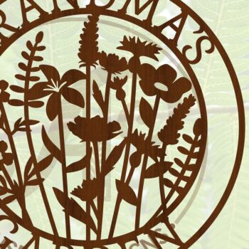 Intra απο ξύλο plywood Χρώμα wenge 3mm-4mm πάχος - περικοπής Sign Garden Grandma Δίασταση 30x20 cm INTRAFABR-90608394 - Image 4