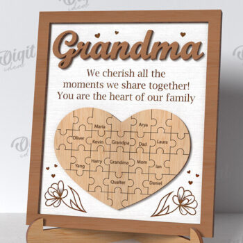 Intra απο ξύλο plywood  Χρώμα wenge 3mm-4mm πάχος - Grandmother Puzzle Πλαίσιο Δίασταση 20x25 cm INTRAFABR-112542668 - Image 1