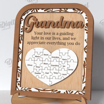 Intra απο ξύλο plywood Χρώμα wenge 3mm-4mm πάχος - Grandmother Puzzle Πλαίσιο Δίασταση 20x25 cm INTRAFABR-89311544 - Image 1