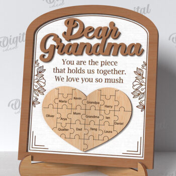 Intra απο ξύλο plywood  Χρώμα wenge 3mm-4mm πάχος - Grandmother Puzzle Πλαίσιο Δίασταση 20x25 cm INTRAFABR-97937499 - Image 1