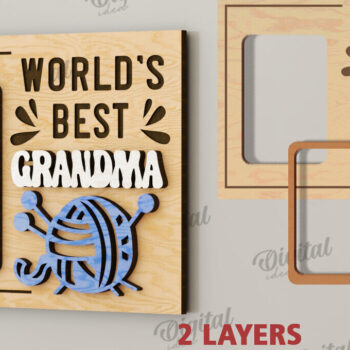 Intra απο ξύλο plywood Χρώμα wenge 3mm-4mm πάχος - με μαγνήτη φωτογραφιών παππούδων και γιαγιάδων Δίασταση 30x20 cm INTRAFABR-89312207 - Image 2