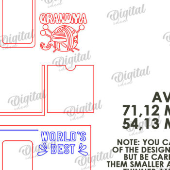 Intra απο ξύλο plywood Χρώμα wenge 3mm-4mm πάχος - με μαγνήτη φωτογραφιών παππούδων και γιαγιάδων Δίασταση 30x20 cm INTRAFABR-89312207 - Image 3