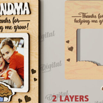 Intra απο ξύλο plywood Χρώμα wenge 3mm-4mm πάχος - με μαγνήτη φωτογραφιών παππούδων και γιαγιάδων Δίασταση 30x20 cm INTRAFABR-30717360 - Image 2