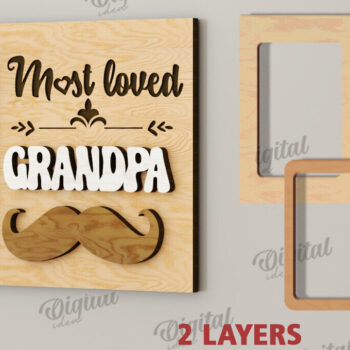 Intra απο ξύλο plywood Χρώμα wenge 3mm-4mm πάχος - με μαγνήτη φωτογραφιών παππούδων και γιαγιάδων Δίασταση 30x20 cm INTRAFABR-112013133 - Image 2