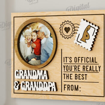 Intra απο ξύλο plywood Χρώμα wenge 3mm-4mm πάχος - με μαγνήτη φωτογραφιών παππούδων και γιαγιάδων Δίασταση 30x20 cm INTRAFABR-27963905 - Image 1