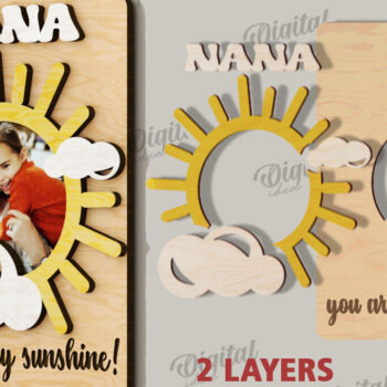 Intra απο ξύλο plywood Χρώμα wenge 3mm-4mm πάχος - με μαγνήτη φωτογραφιών παππούδων και γιαγιάδων Δίασταση 30x20 cm INTRAFABR-27964306 - Image 2