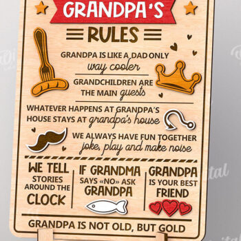 Intra απο ξύλο plywood Χρώμα wenge 3mm-4mm πάχος - Οι κανόνες του παππού πλάκα κοπής με λέιζερ Δίασταση 30x20 cm INTRAFABR-118736630 - Image 1