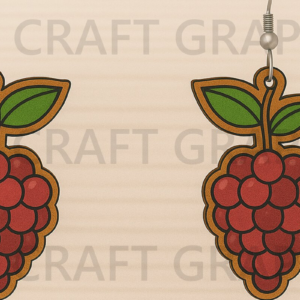 Intra απο ξύλο plywood  Χρώμα wenge 3mm-4mm πάχος - Σκουλαρίκια σταφυλιού Δίασταση 3x3 cm INTRAFABR-112013215