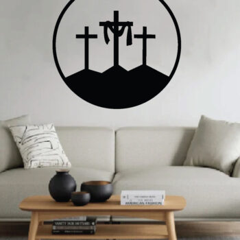 Intra απο ξύλο plywood  Χρώμα wenge 3mm-4mm πάχος - κοπής με λέιζερ Grave Cross, Τέχνη τοίχου Δίασταση 40x50 cm INTRAFABR-98257147 - Image 2